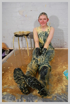  Chastity gunges herself in her working clothes featuring Chastity, the head gardener 